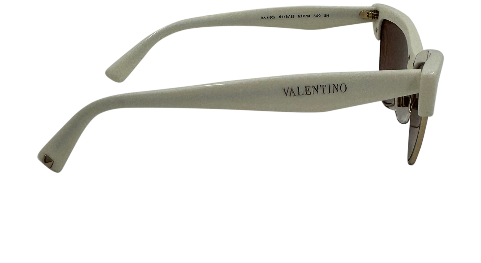 Valentino Cat Eyes, 100&euro;, Accesorios, Blanco/Oro, Tafetán - Acetato, Vista lateral